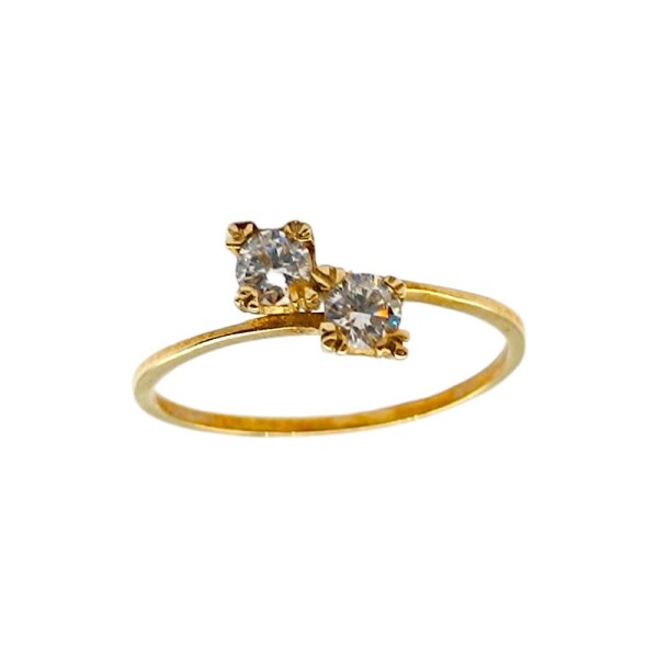 Anillo Toi et Moi-Oro bajo-Piedra Zirconia-AN8085 conpiedra