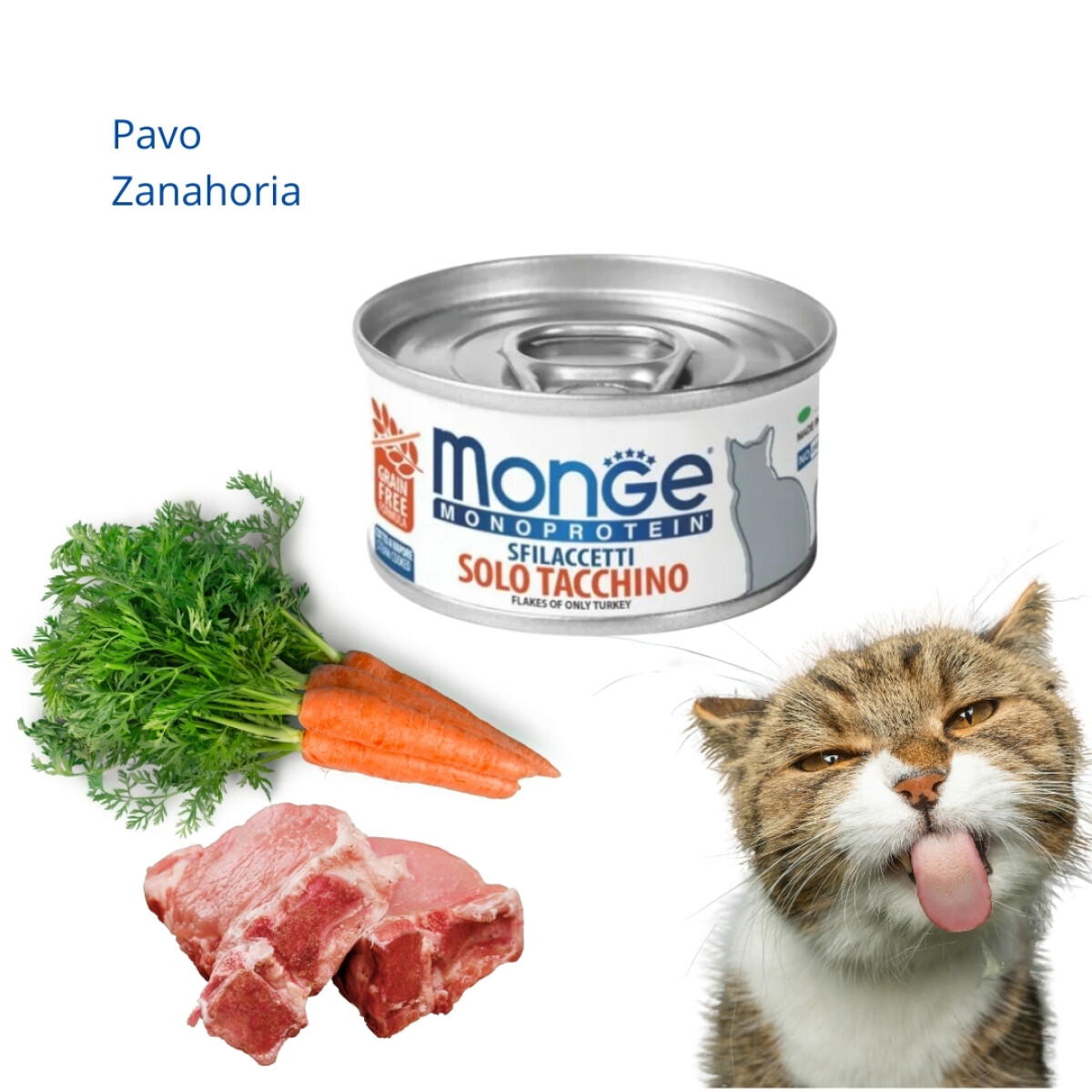 Monge Pate Gato Monoprotein Tacchino Con Carote 80gr 