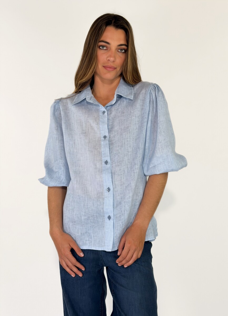 CAMISA AMORA - CELESTE 