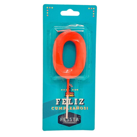 Vela Número 3D Grande Roja CERO