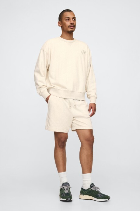 Short Deportivo Sin Felpa Logo Gap Hombre Oatmeal Heather