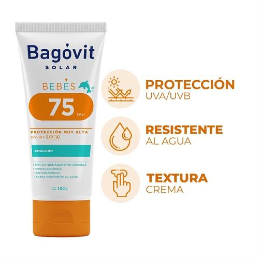 Protector Solar Emulsión Bebés FPS 75 – Bagóvit Protector Solar Emulsión Bebés FPS 75 – Bagóvit