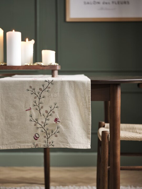 Caminero navideño NELLIKE 40x150 cm natural Caminero navideño NELLIKE 40x150 cm natural