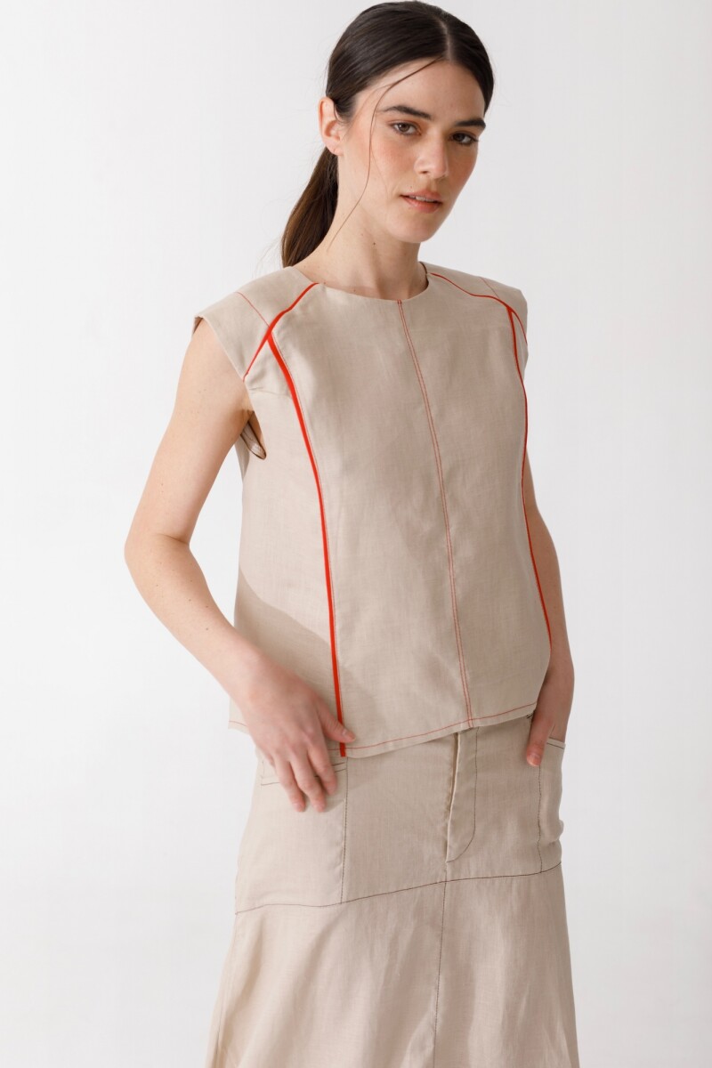 PRE VENTA BLUSA RUCU Beige