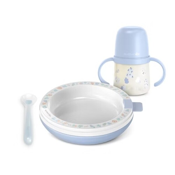 Set de Vajilla con plato termico - Suavinex celeste