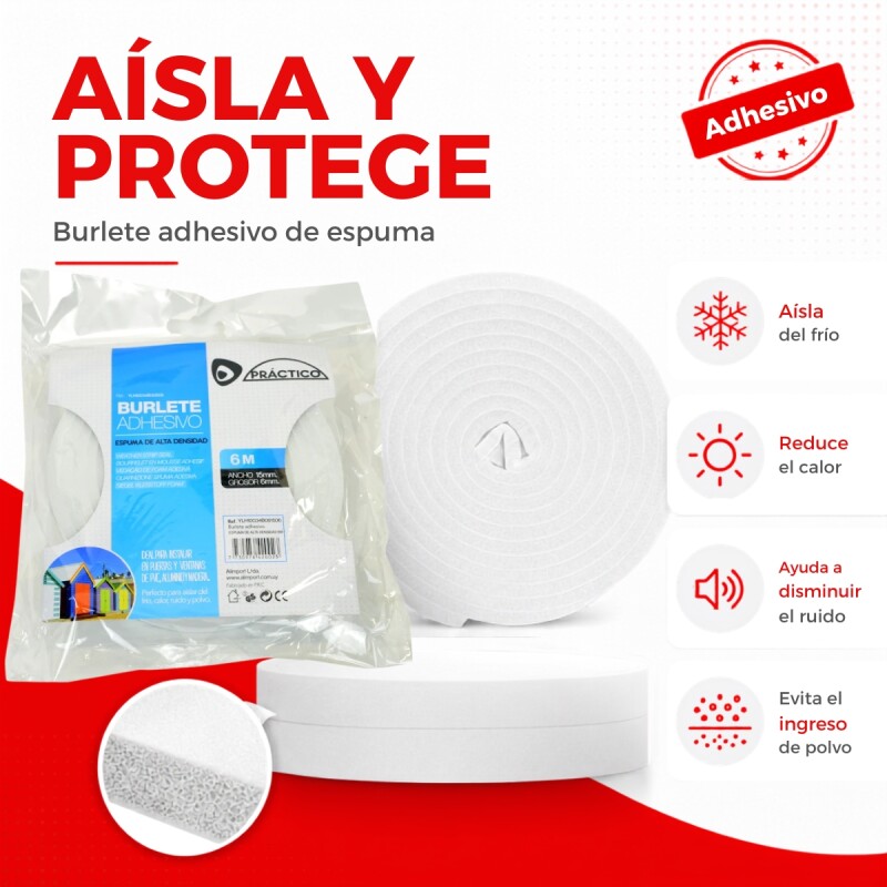 Burlete 15 x 6 mts BLANCO