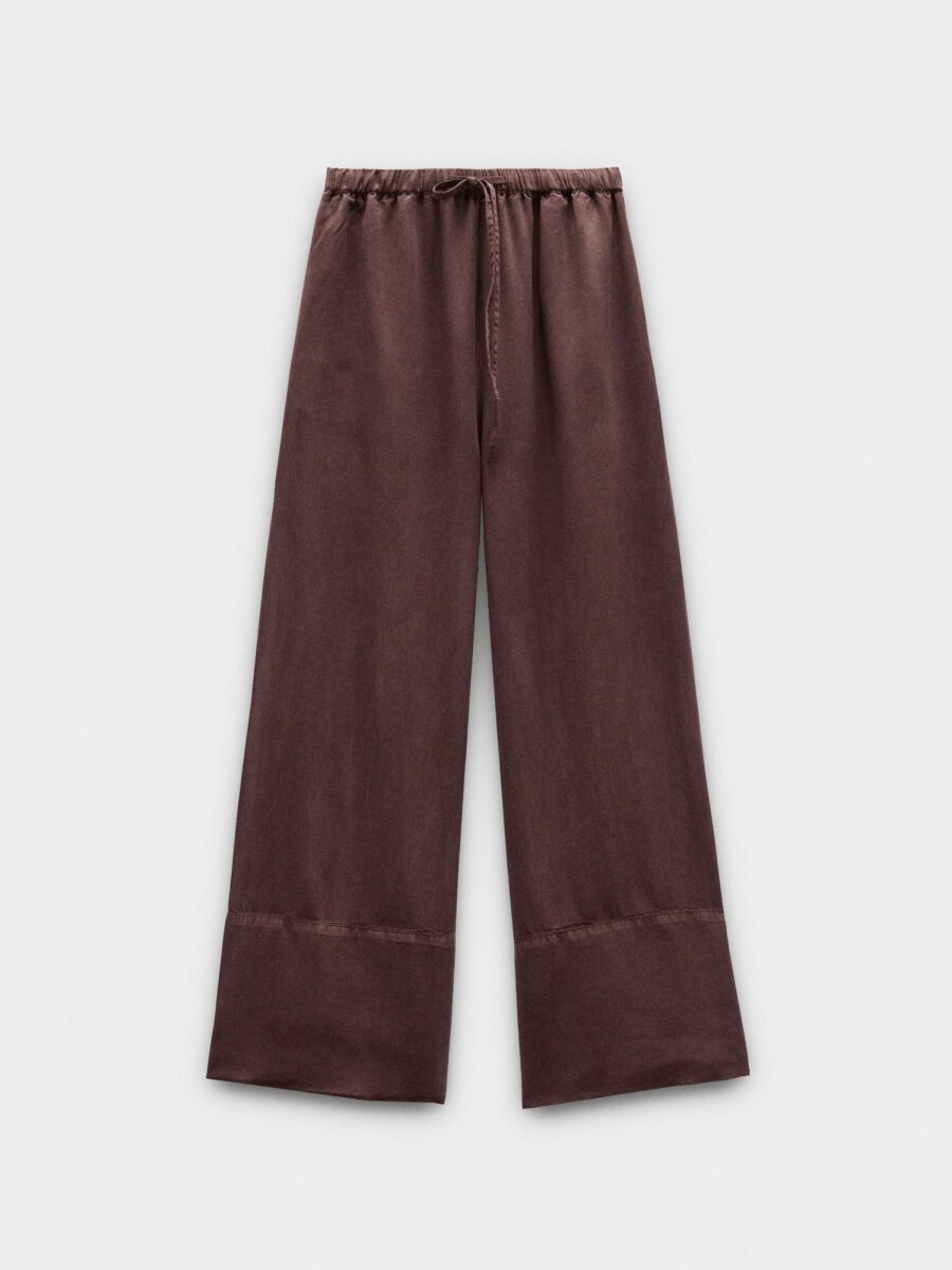 Pantalón Liso 100% Lyocell marron
