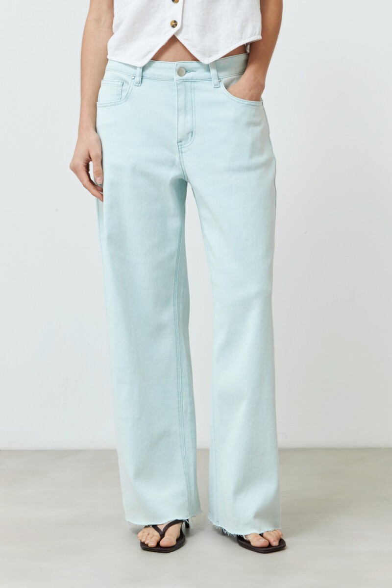 Jeans wide leg Alanis verde agua