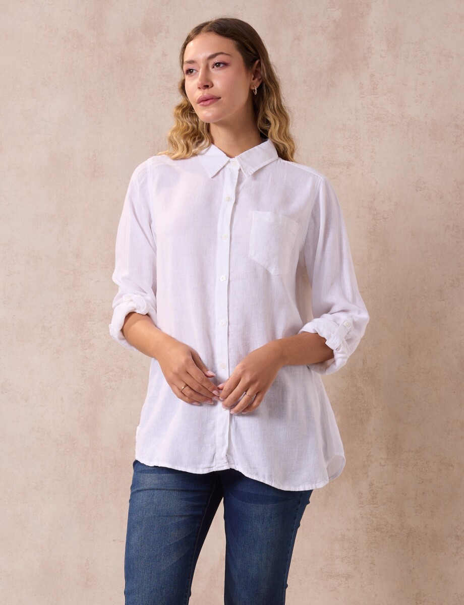 Camisa Lino Solid - Crudo 