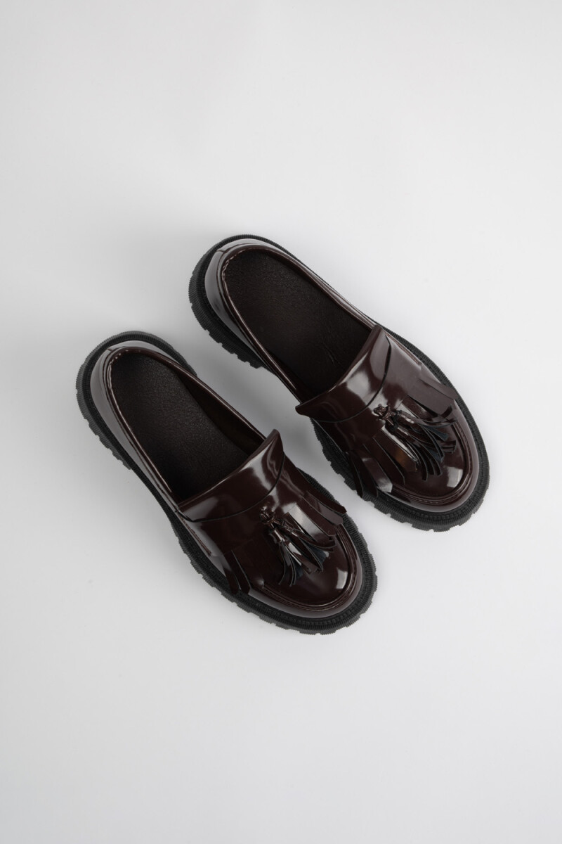 Mocasín flecos Marrón