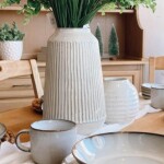 FLORERO CERAMICA D16x28CM RAYAS BEIGE FLORERO CERAMICA D16x28CM RAYAS BEIGE