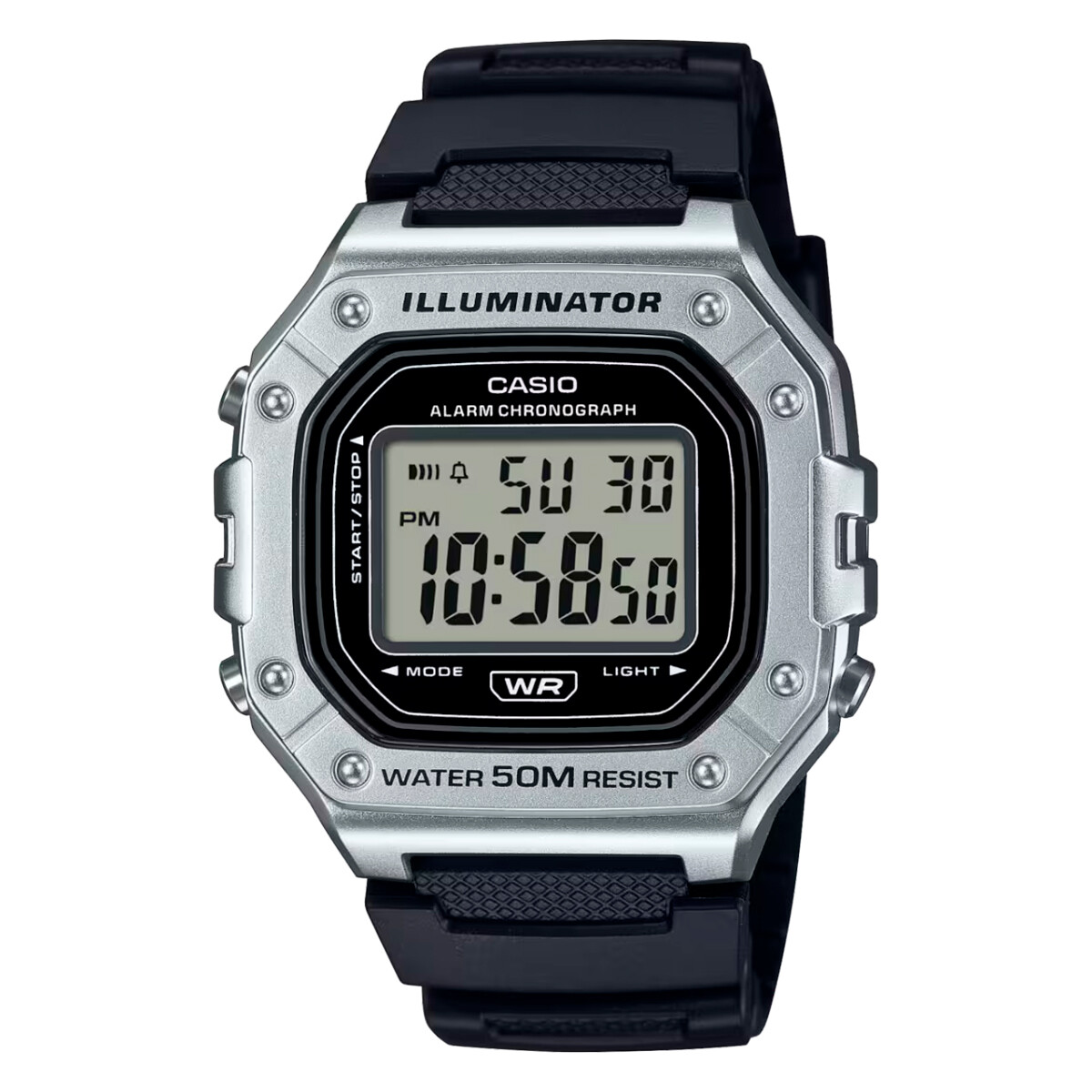 Reloj Casio Resina Plateado/Negro 
