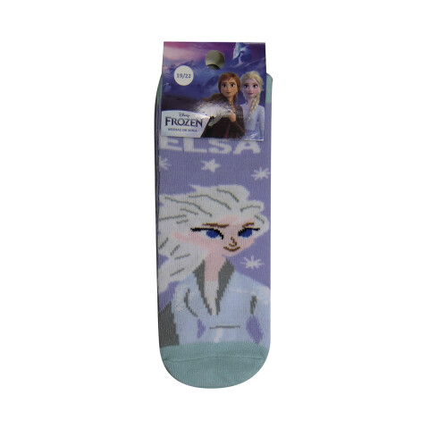 Medias Infantiles Frozen Oficial Talle 19/30 FROZEN ELSA LILA
