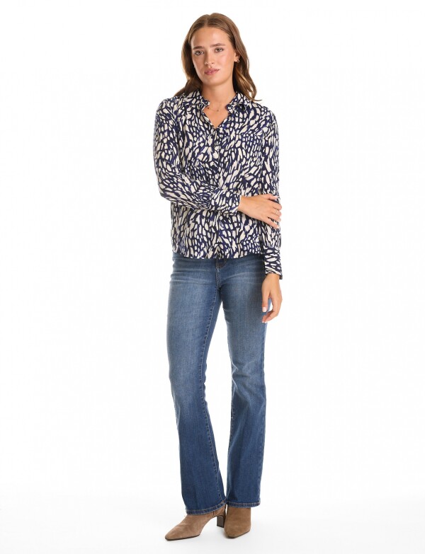 Camisa Print AZUL/BLANCO