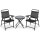 Set Juego Jardín Mesa Redonda + 2 Sillas Plegable Negro