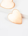Aros Colgantes Cortos Metal Aros Corazón - Dorado Plata Cepillada