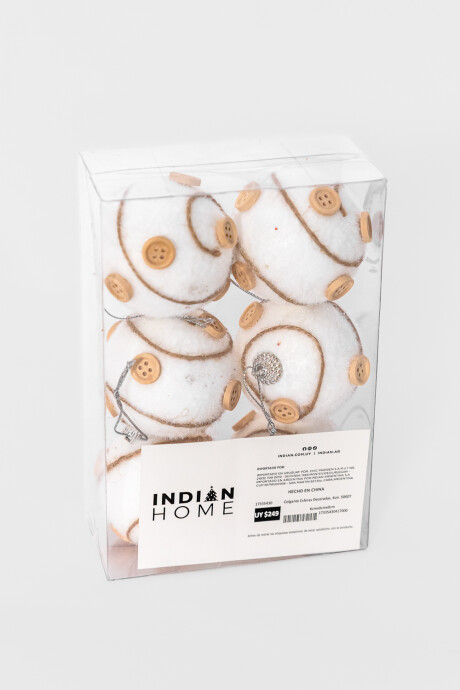 Colgante Esferas Decoradas, 4un. Color Unico