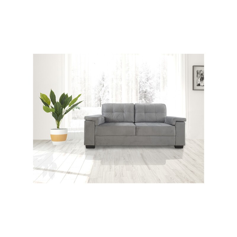Sillon Sofa 3 Cuerpos Luares Marrón Chocolate Gris Azulado