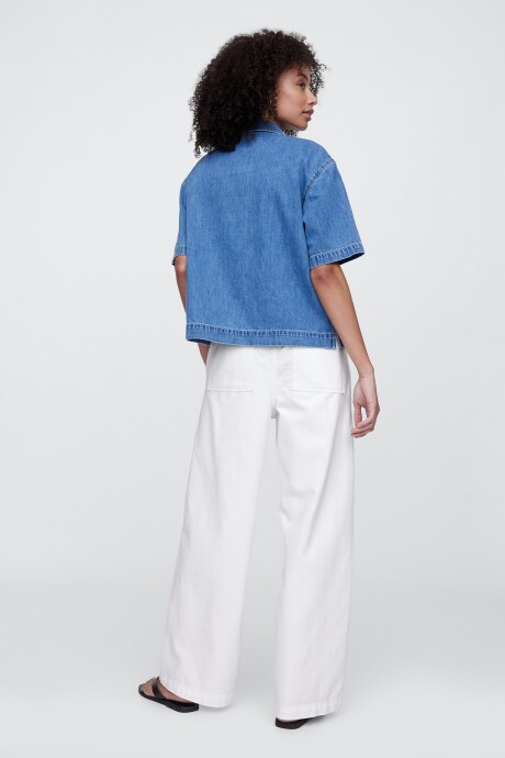 Jean Barrel Pull On Mujer New Off White