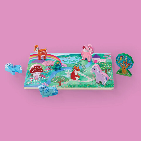 Puzzle Madera Crocodile Creek 16 Piezas con Base Unicornio