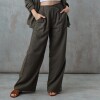 Pantalon Lino Wide OLIVA