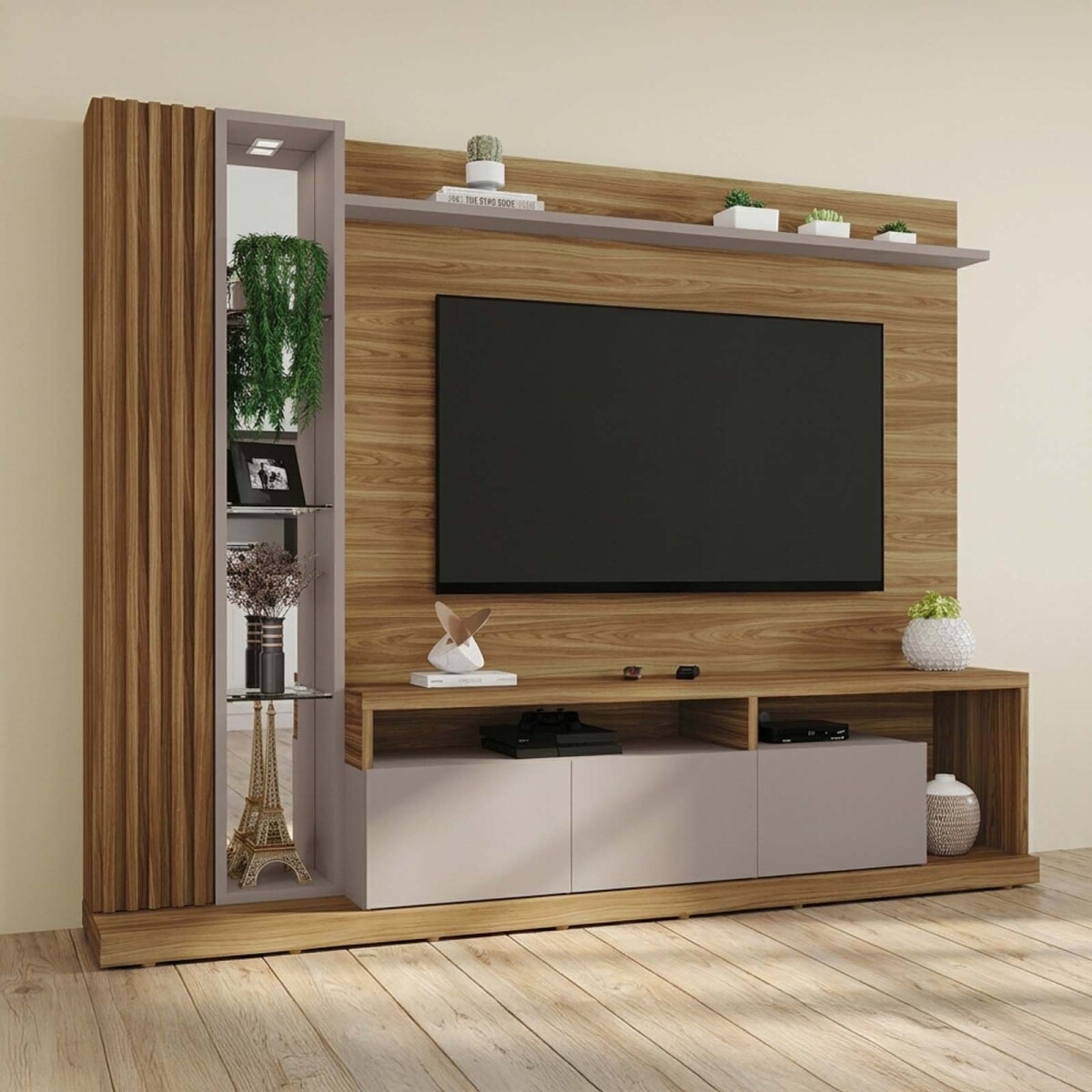 MODULAR PARA TV - MDP MARRON CACAO MIEL 