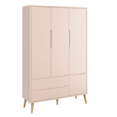 Ropero 3 puertas 2 cajones Infantil - Theo Rosa