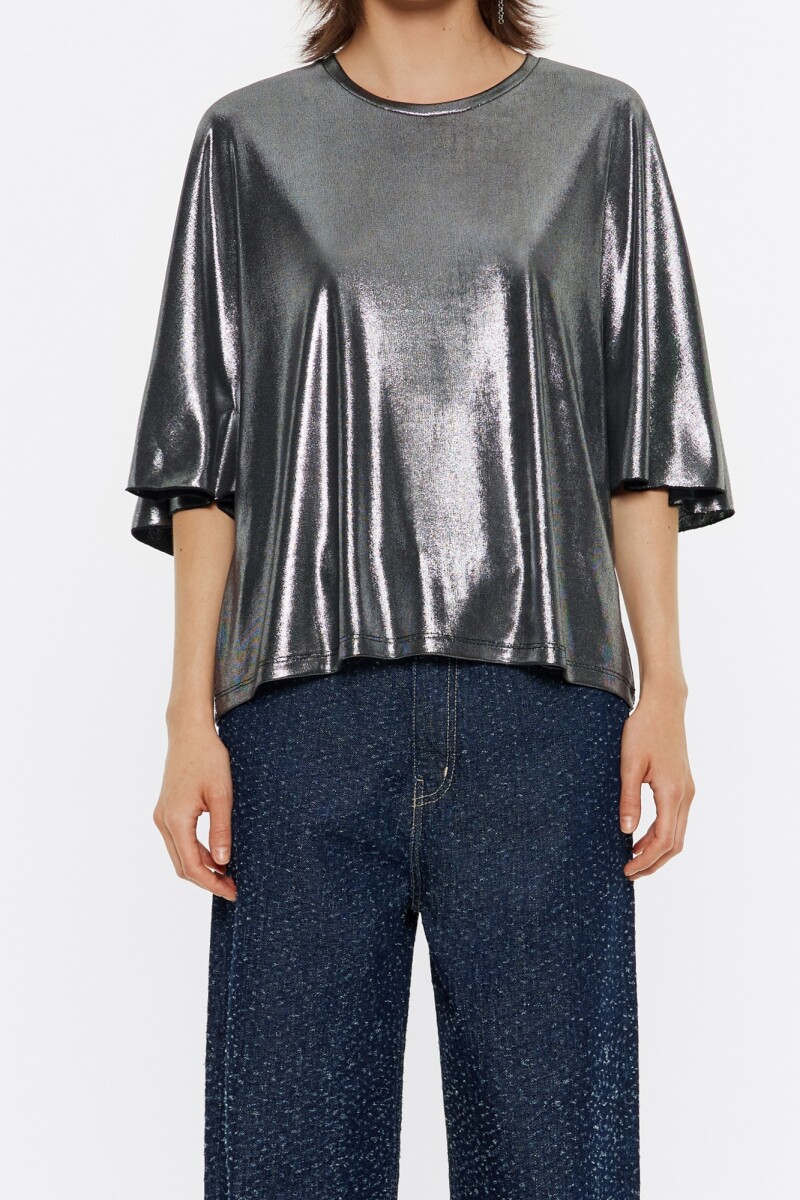 CAMISETA BOXY METALIZADA 