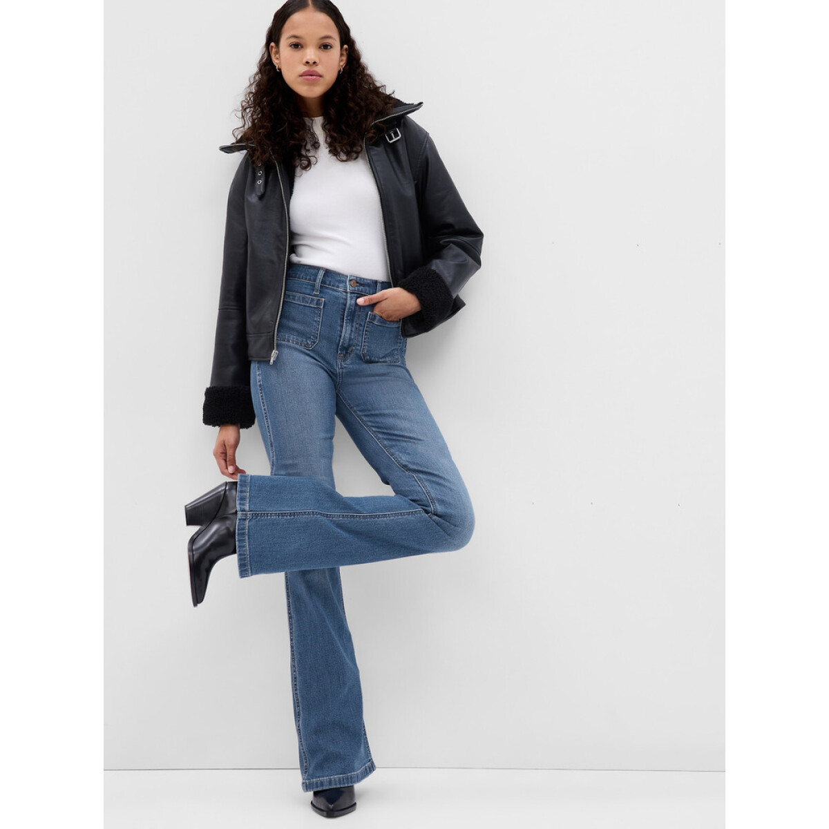 70S FLARE HR MED HERON PATCH POCKET - MEDIUM INDIGO 8 