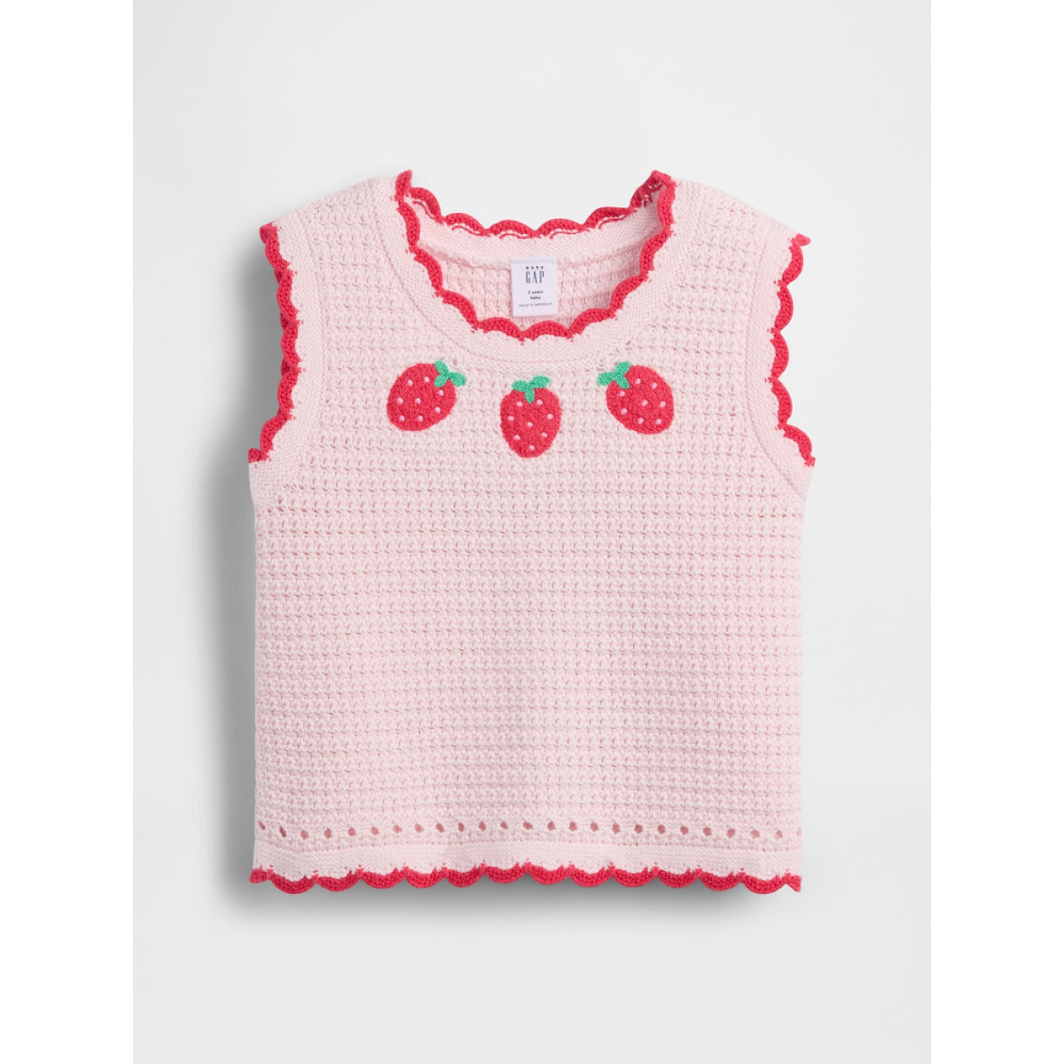 SL COTTON CROCHET TANK - STRAWBERRY - CHERRY BLOSSOM 