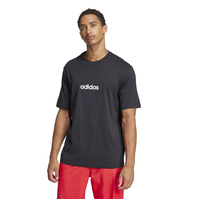 Remera de Hombre Adidas M Lin SJ Negro - Blanco