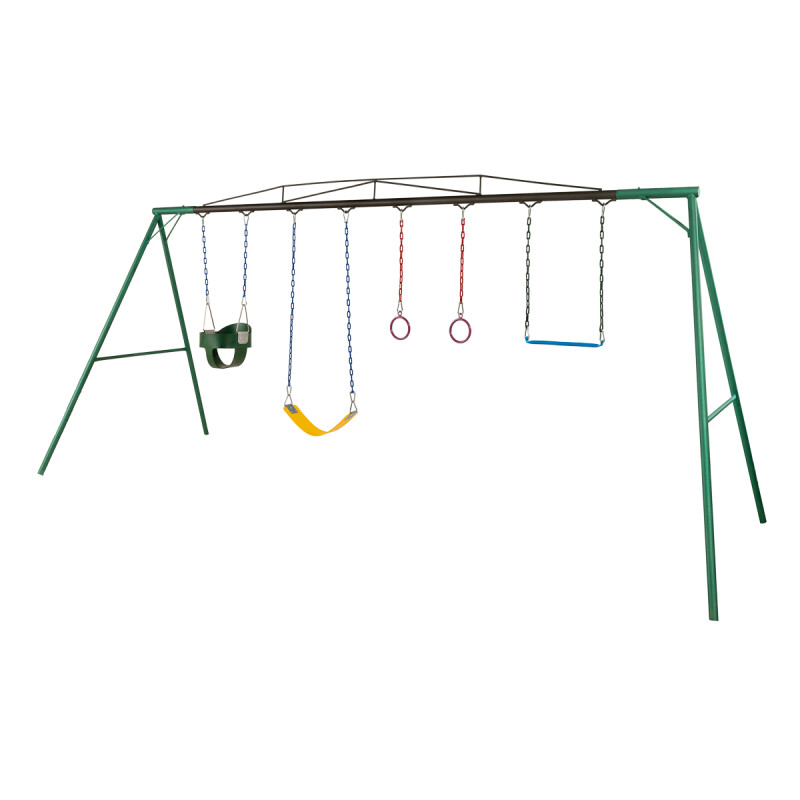 Hamaca de Plaza con 1 hamaca de cincha, 1 hamaca de bebé, trapecio y par de aros altura 1,80 mts Hamaca de Plaza con 1 hamaca de cincha, 1 hamaca de bebé, trapecio y par de aros altura 1,80 mts