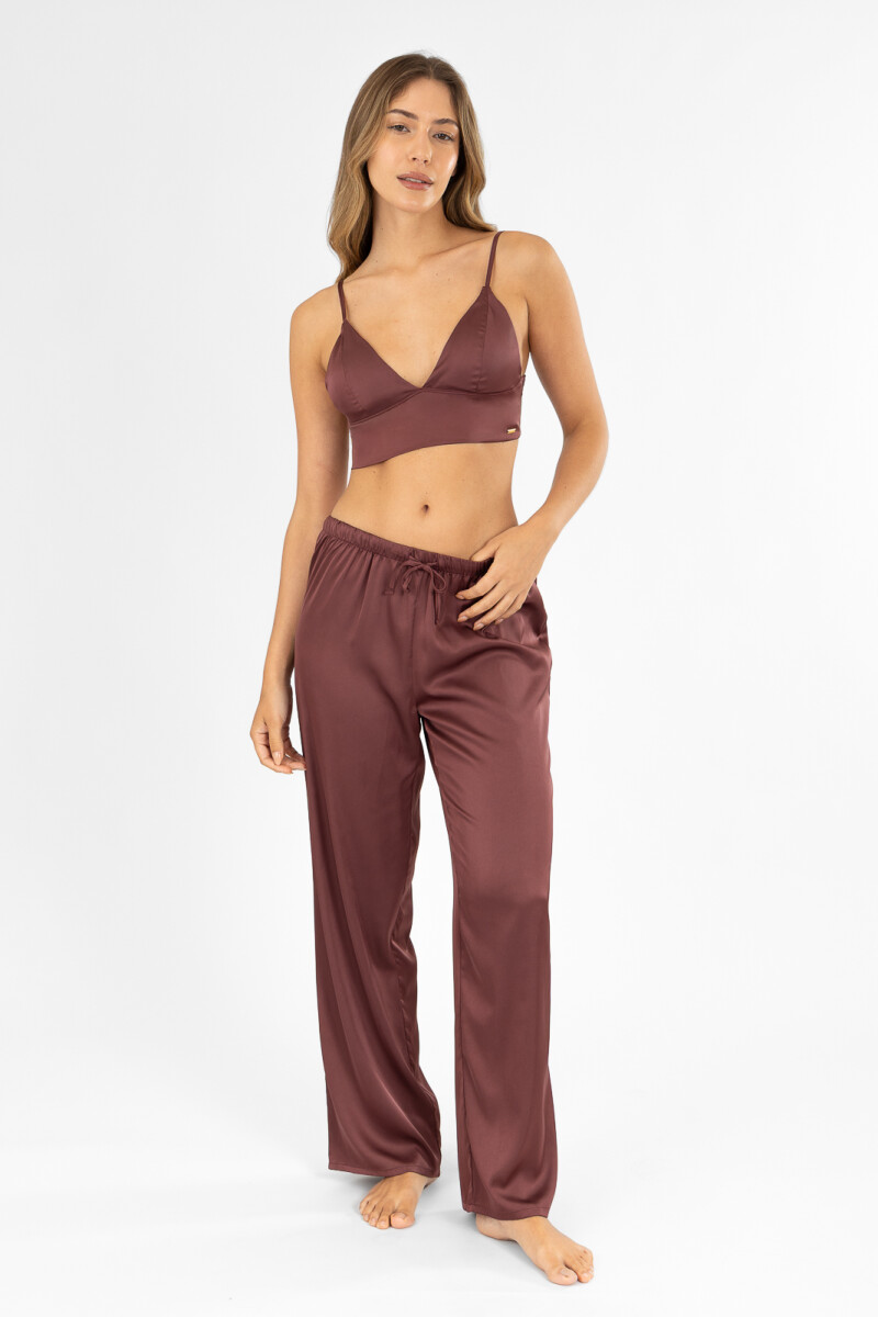 Pijama tres saten Bordeaux