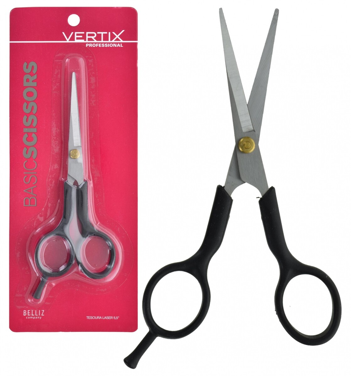 TIJERA P/PELUQUERIA 14CM MANGO NEGRO EN BLISTER 23478 