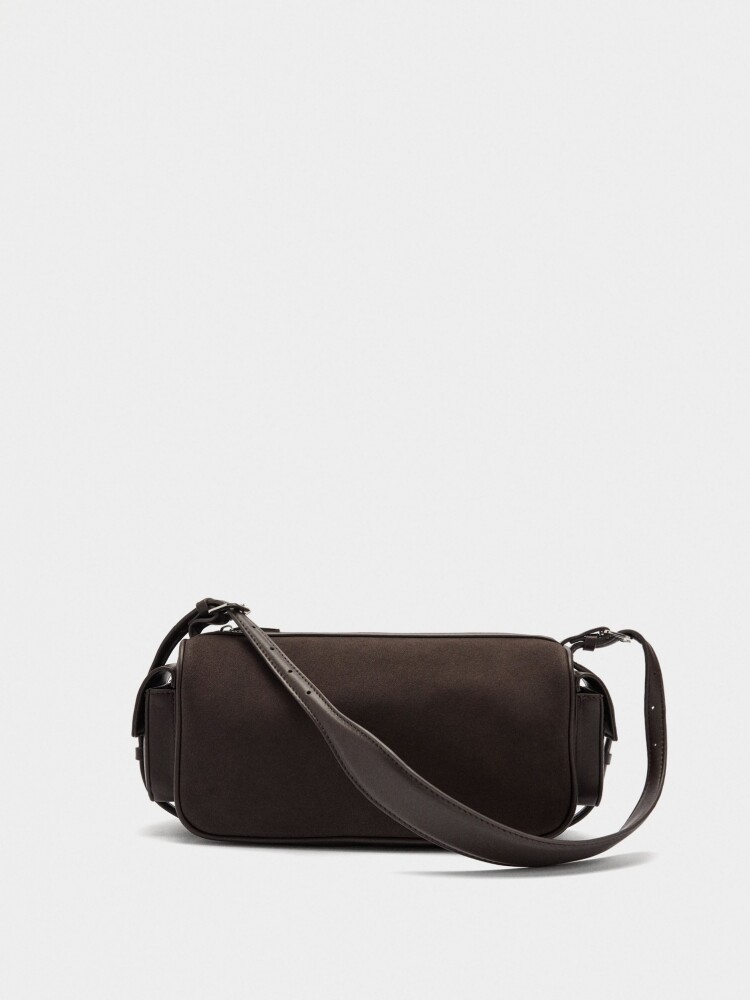 Bolso De Hombro Rectangular marron
