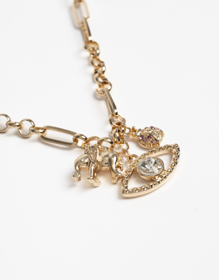 Collares Cortos Lucky charm Collar Corto Dijes Lucky - Dorado