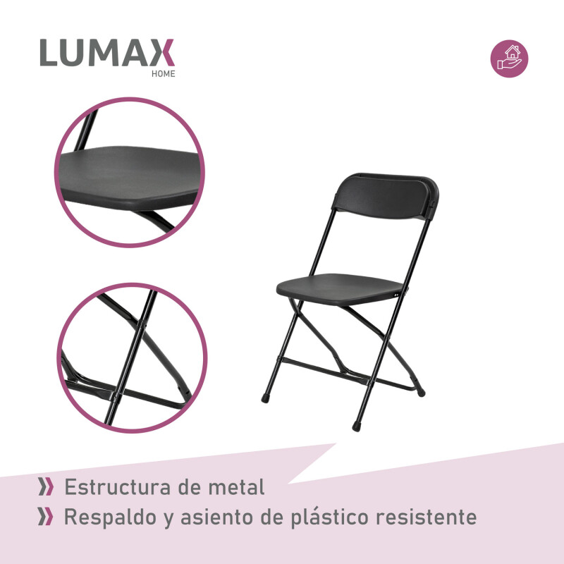 Set de 4 Sillas Lumax de Jardin Plegable Portable Set de 4 Sillas Lumax de Jardin Plegable Portable