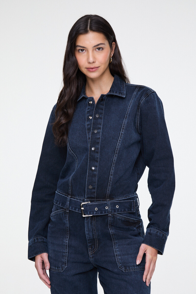 ENTERITO DENIM CARGO Azul