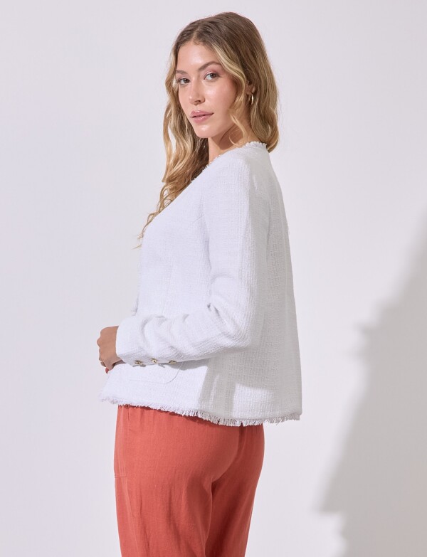 Chaqueta Tweed Crop BLANCO