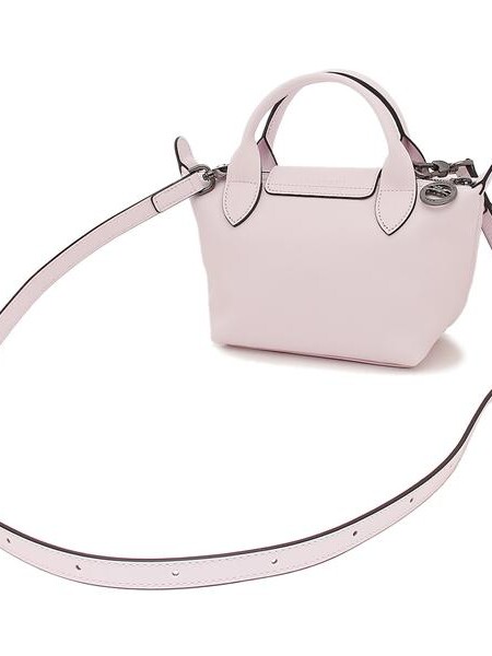 Longchamp -Cartera mini de cuero, Le pliage Xtra Rosado
