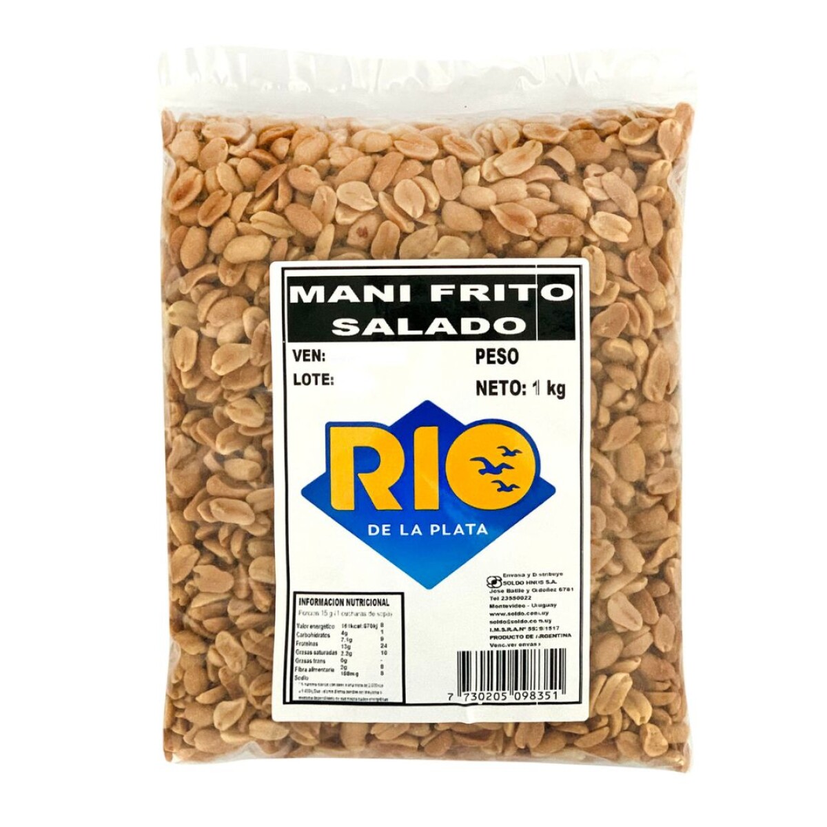 MANI FRITO SALADO RIO DE LA PLATA 1 KG 