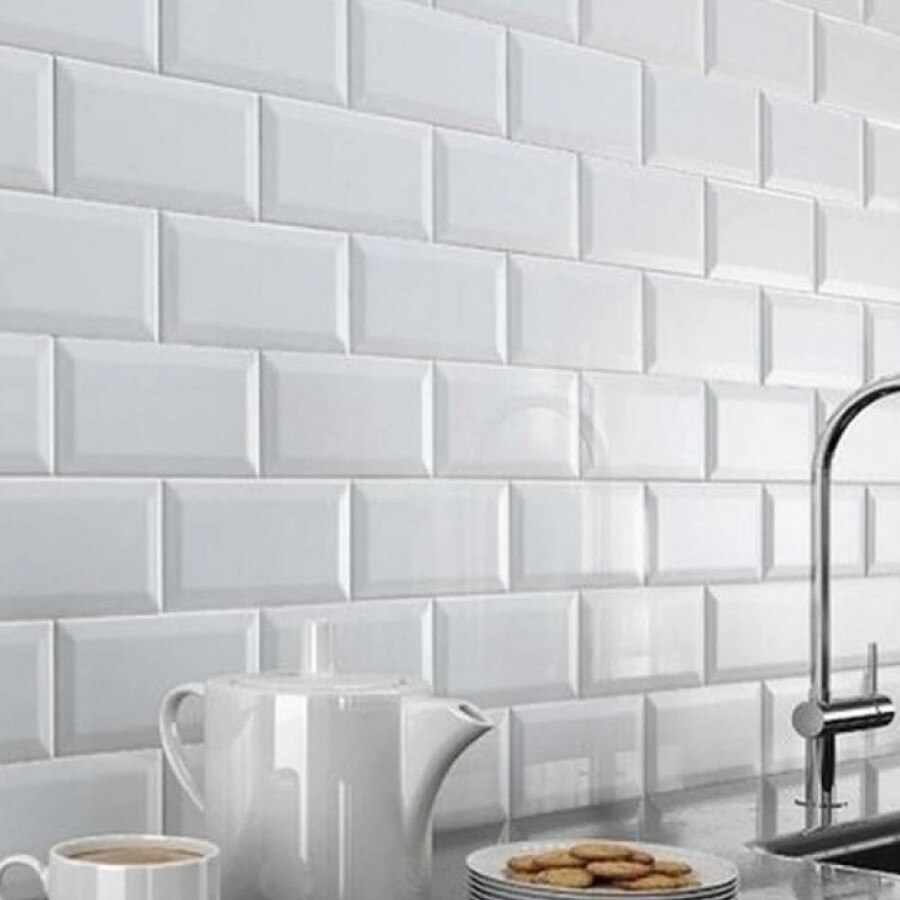 Cerámica Bisote Blanco Biselado Cerámica Bisote Blanco Biselado