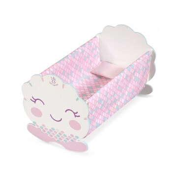 Cama Cunita Muñecas De Cuevas Madera Mecedora Balancin Variante Color Rosa