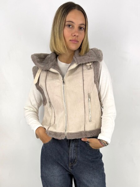 CHALECO SLOWLYMGF95 BEIGE