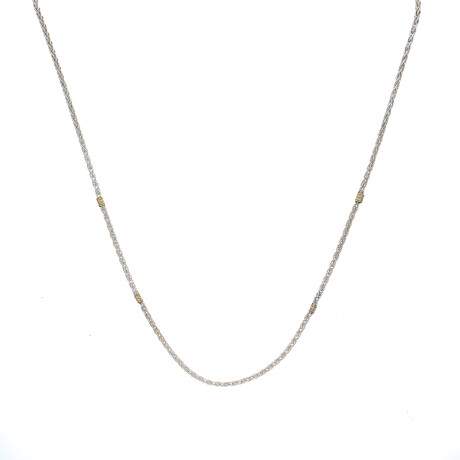 Gargantilla de plata 925 y double de oro 18 ktes, 50 cm. Gargantilla de plata 925 y double de oro 18 ktes, 50 cm.