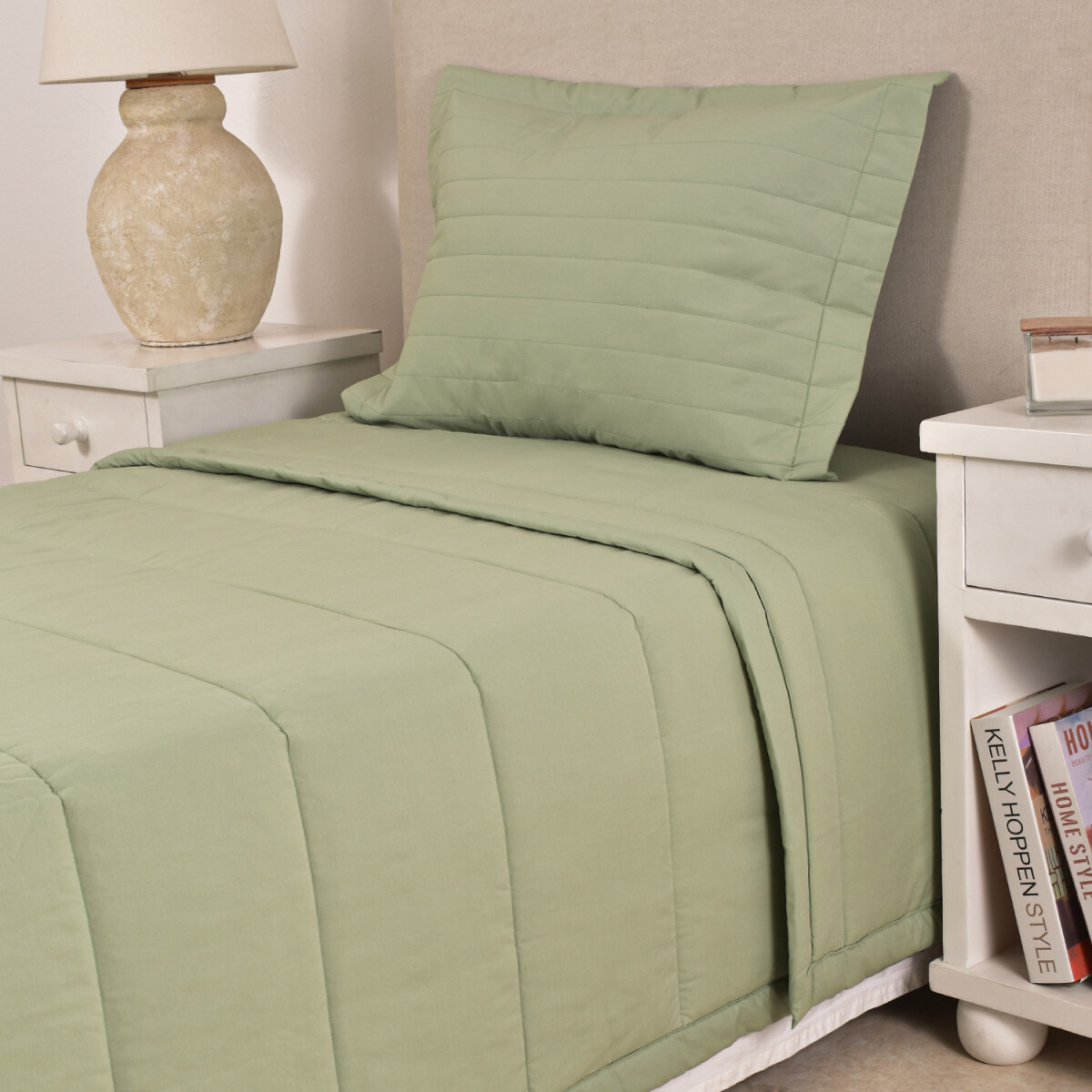 Edredón 200 Hilos 290x240 Col. Basic Verde - Twin 