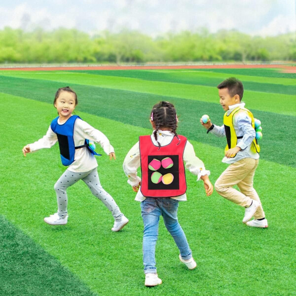 Set X2 Chalecos Juego Mancha Pelotas Adhesivas Tela Niños Set X2 Chalecos Juego Mancha Pelotas Adhesivas Tela Niños