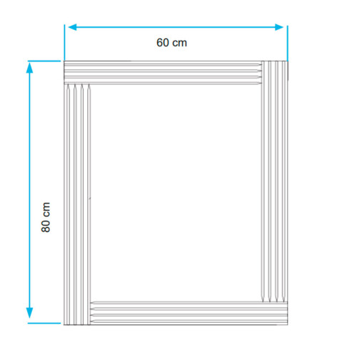 ESPEJO ANTI CORROSION RECTANGULAR 80X60 CM PARA BAÑO 000