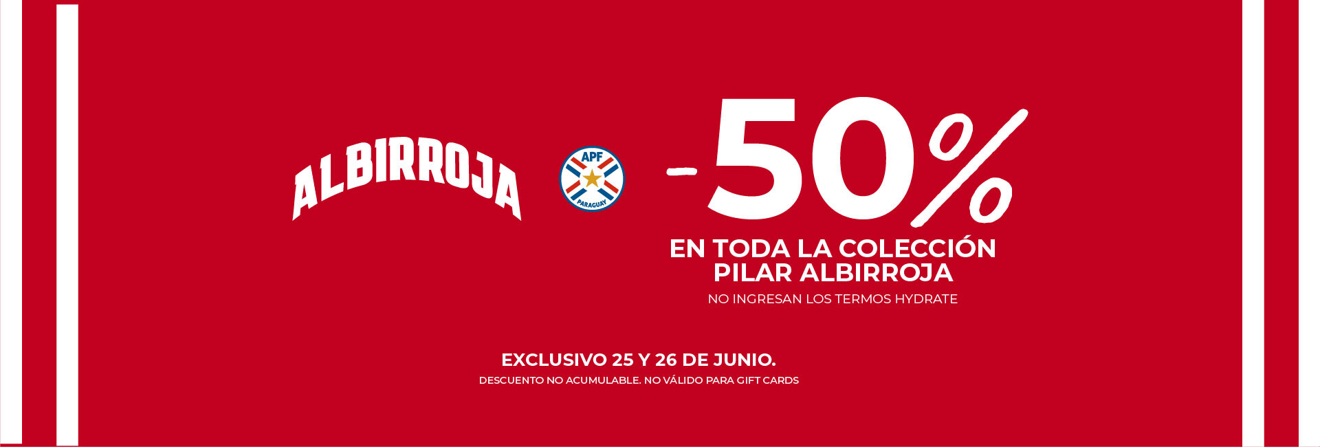 PROMO ALBIRROJA 50OFF LINEA PILAR