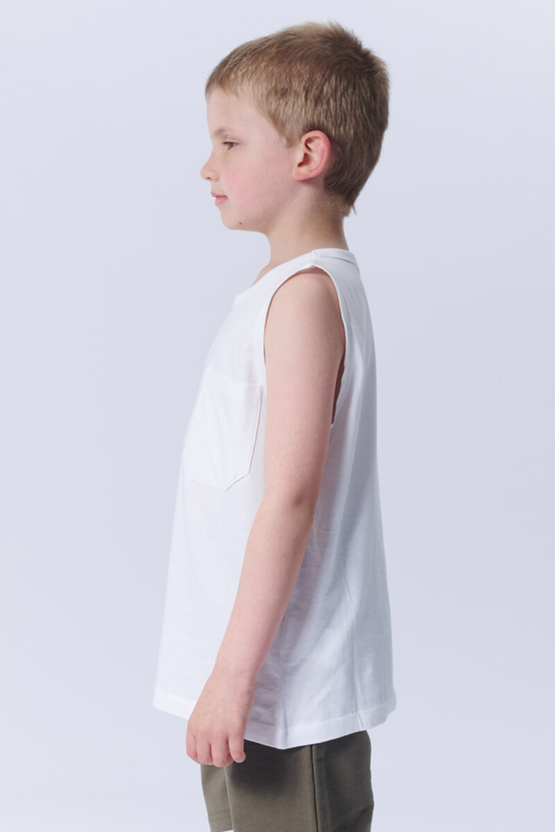 Musculosa Con Bolsillos Blanca